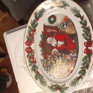 Franklin Mint Oval "The Night Before Christmas" serving platter.